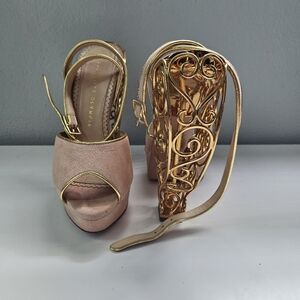 COPY - RARE Charlotte Olympia Avalon Gold Filigree Heels